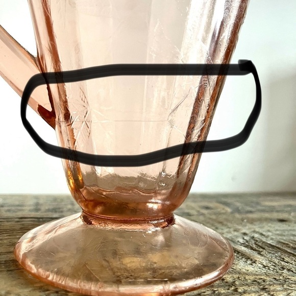 Jeanette cherry blossom pink depression glass water pitcher - Picture 6 of 6